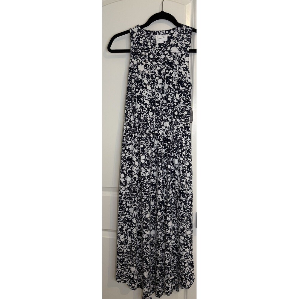 NWT Soma Wknd Navy Floral Sleeveless Midi Jersey Bra Dress Size XS